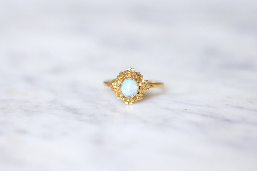 Gold and Opal Art Nouveau Flower Ring - Penelope Gallery