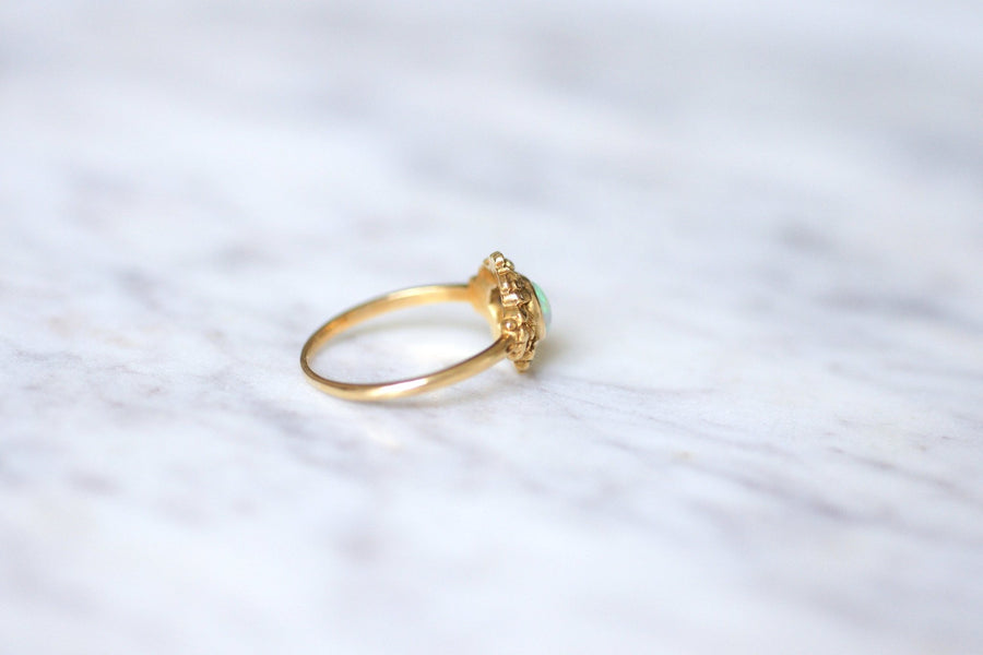 Gold and Opal Art Nouveau Flower Ring - Penelope Gallery