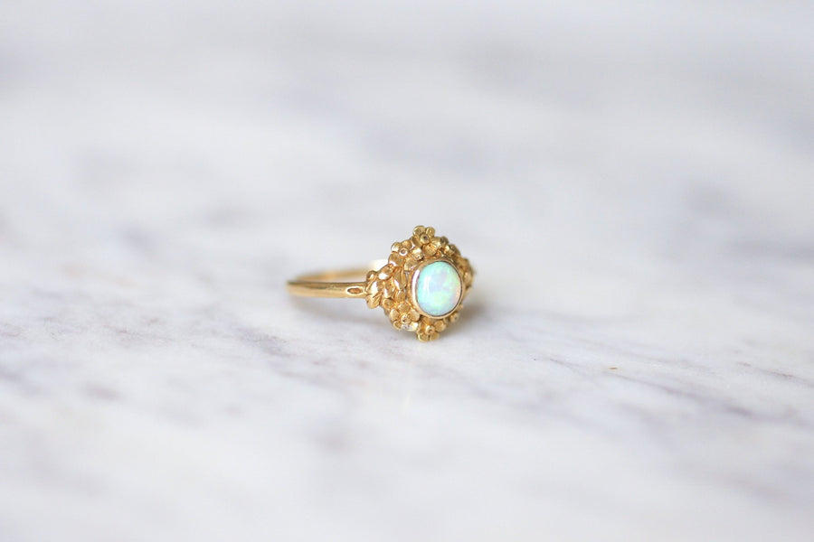 Gold and Opal Art Nouveau Flower Ring - Penelope Gallery
