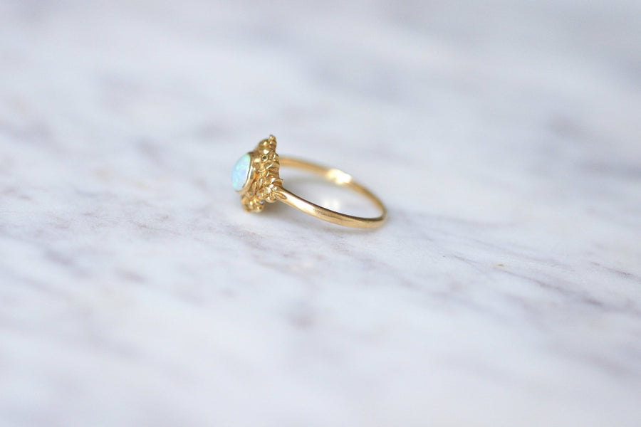 Gold and Opal Art Nouveau Flower Ring - Penelope Gallery