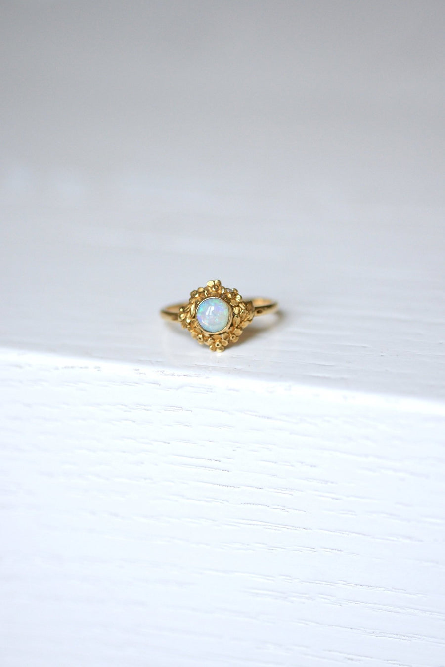 Gold and Opal Art Nouveau Flower Ring - Penelope Gallery