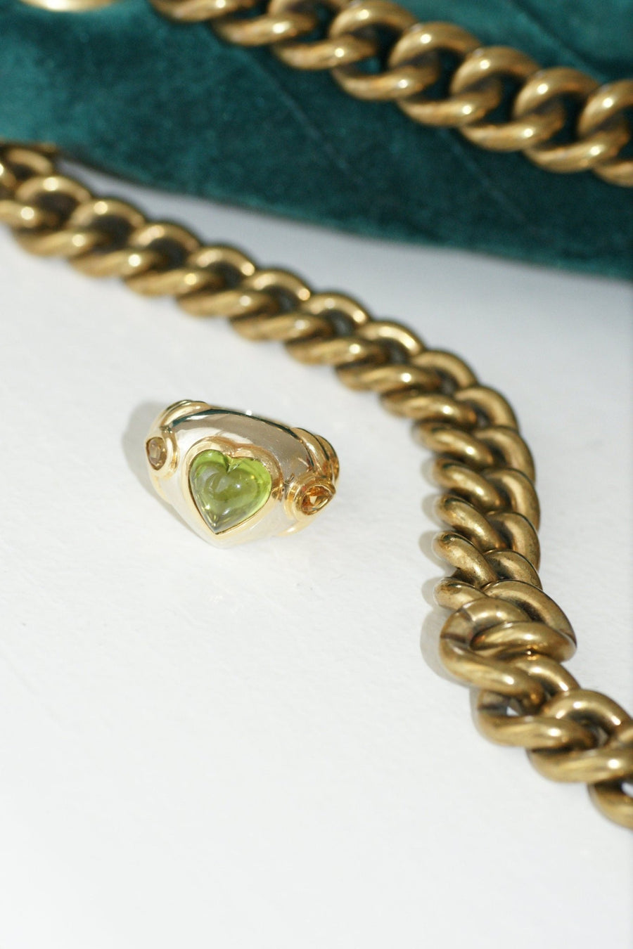Peridot and citrine heart ring - Penelope Gallery