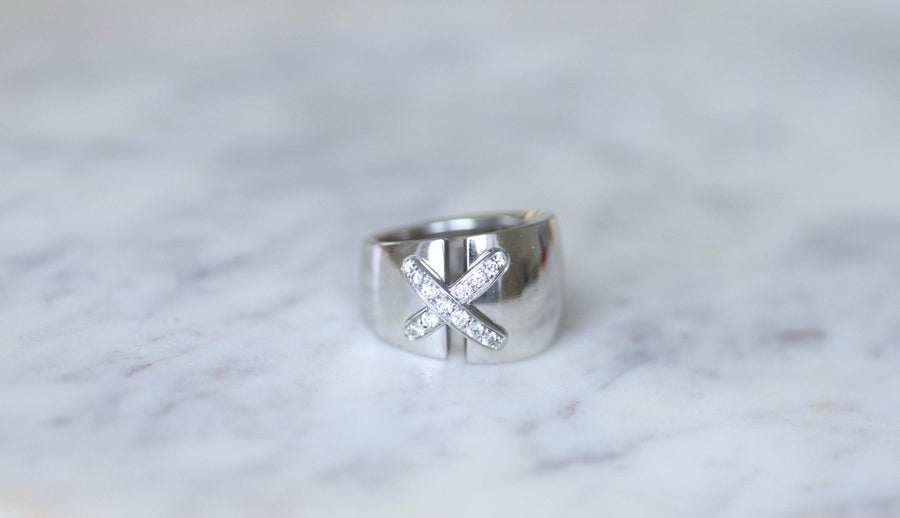 Ring Chaumet Liens croisés XL white gold diamonds - Galerie Pénélope
