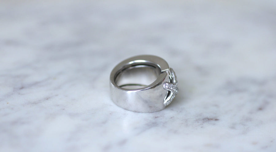 Ring Chaumet Liens croisés XL white gold diamonds - Galerie Pénélope