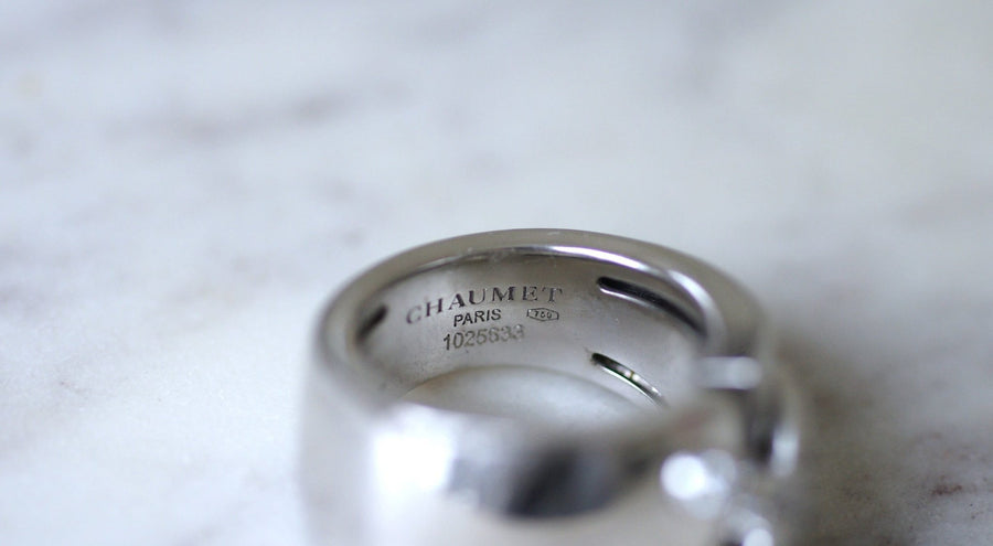 Ring Chaumet Liens croisés XL white gold diamonds - Galerie Pénélope