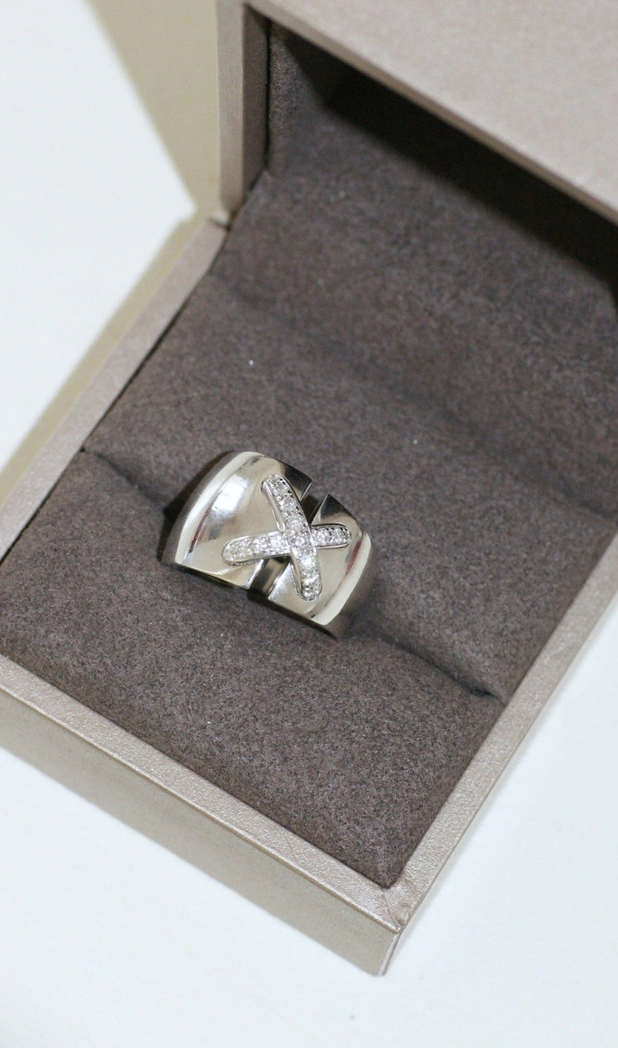 Ring Chaumet Liens croisés XL white gold diamonds - Galerie Pénélope