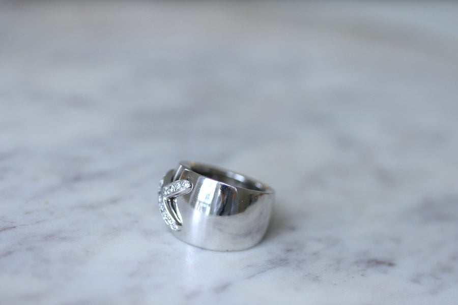 Ring Chaumet Liens croisés XL white gold diamonds - Galerie Pénélope