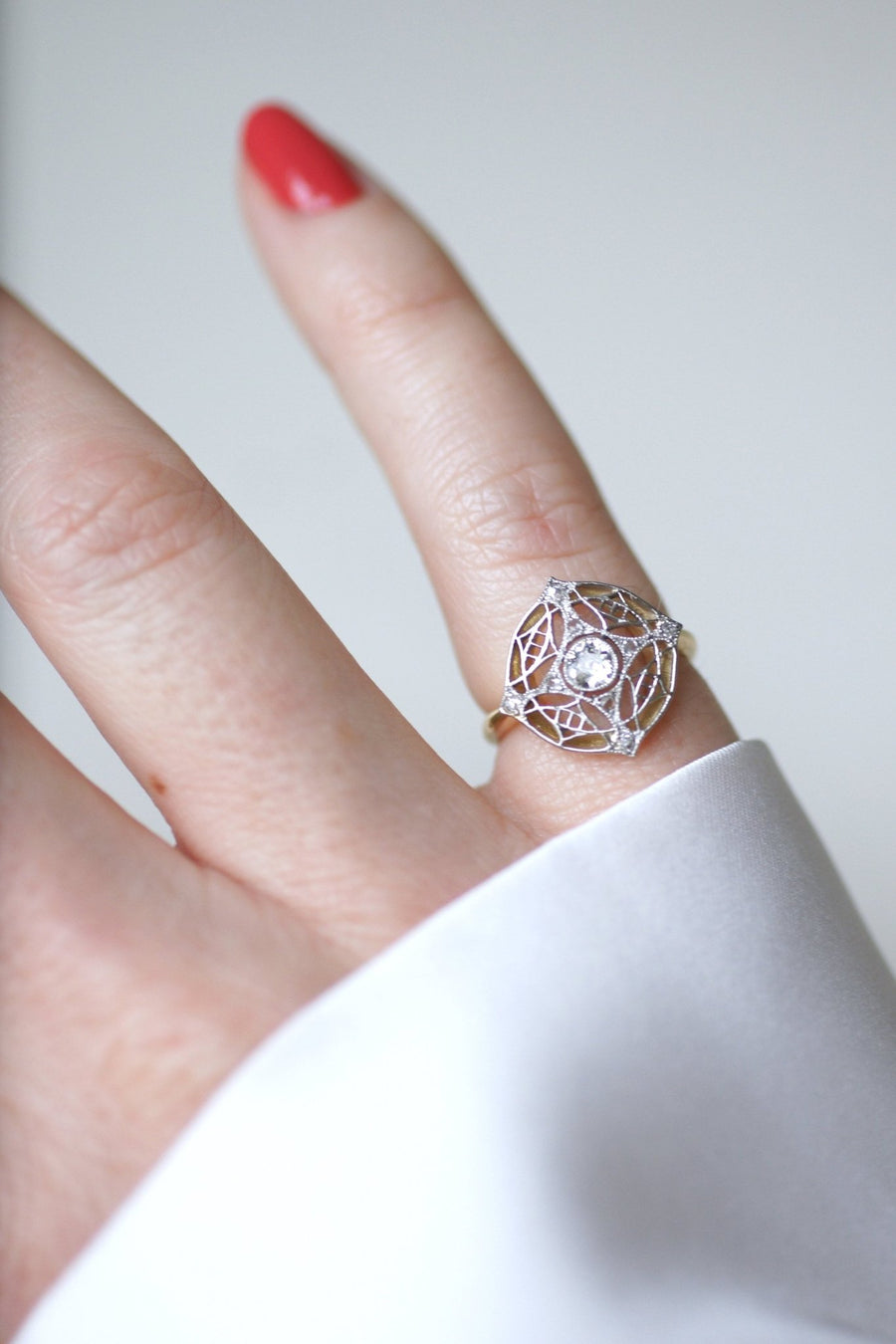 Belle Epoque diamond target ring - Galerie Pénélope