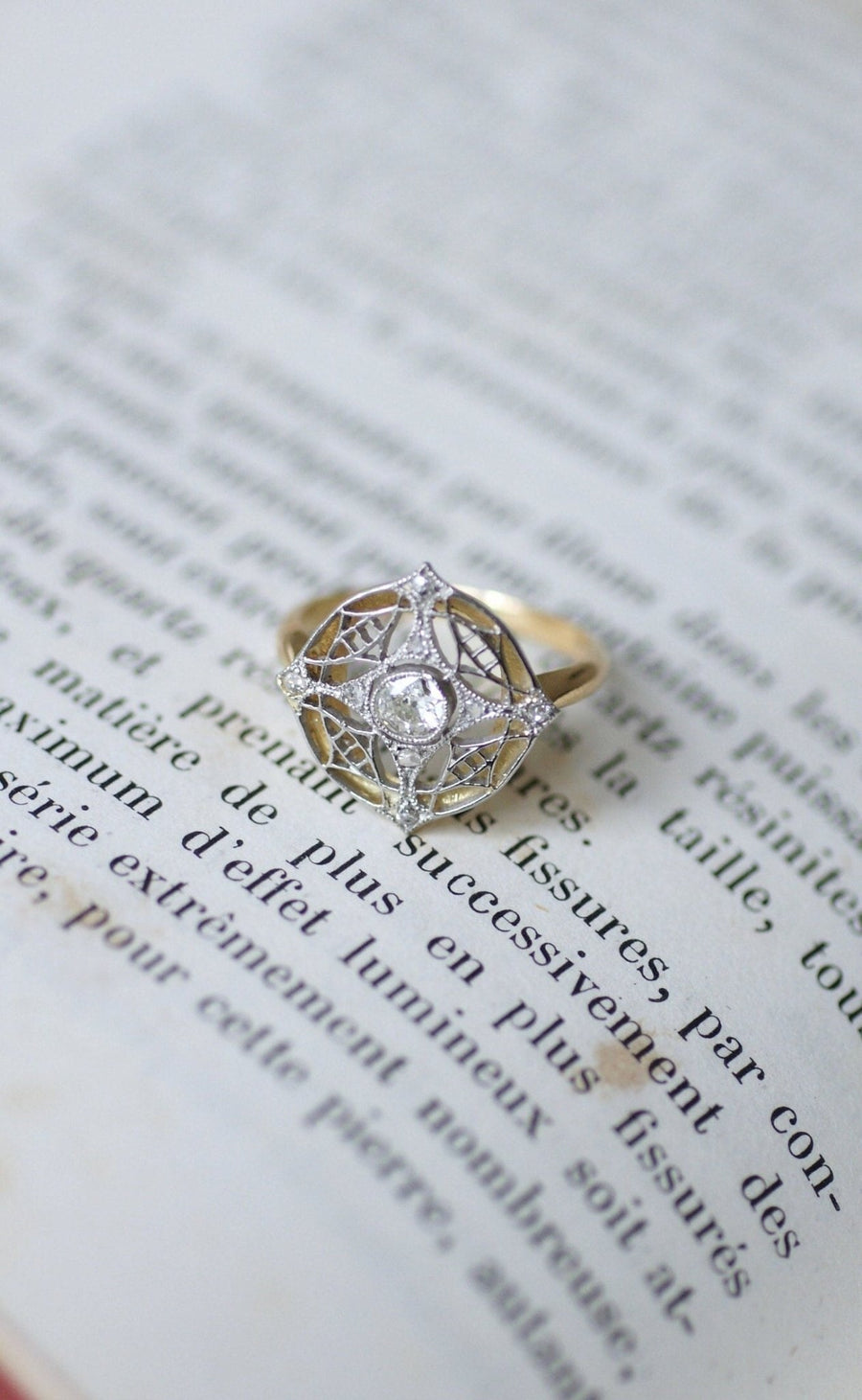 Belle Epoque diamond target ring - Galerie Pénélope