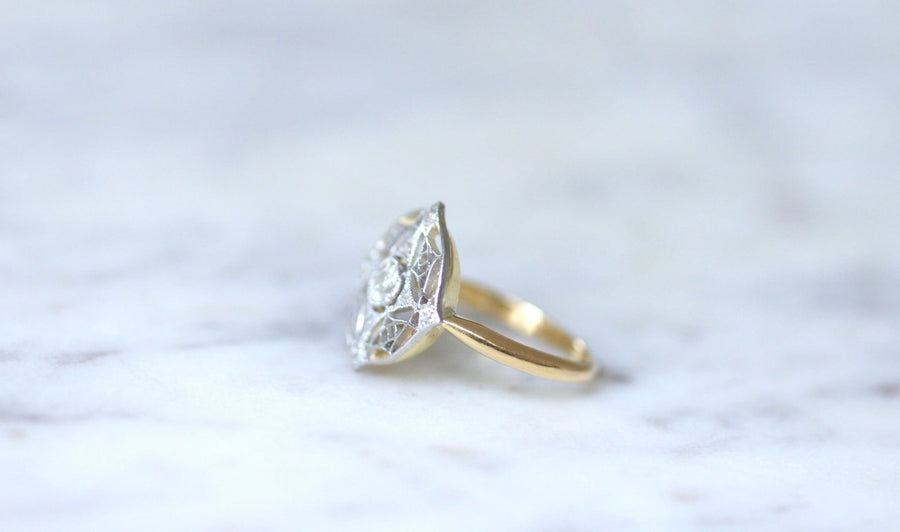 Belle Epoque diamond target ring - Galerie Pénélope