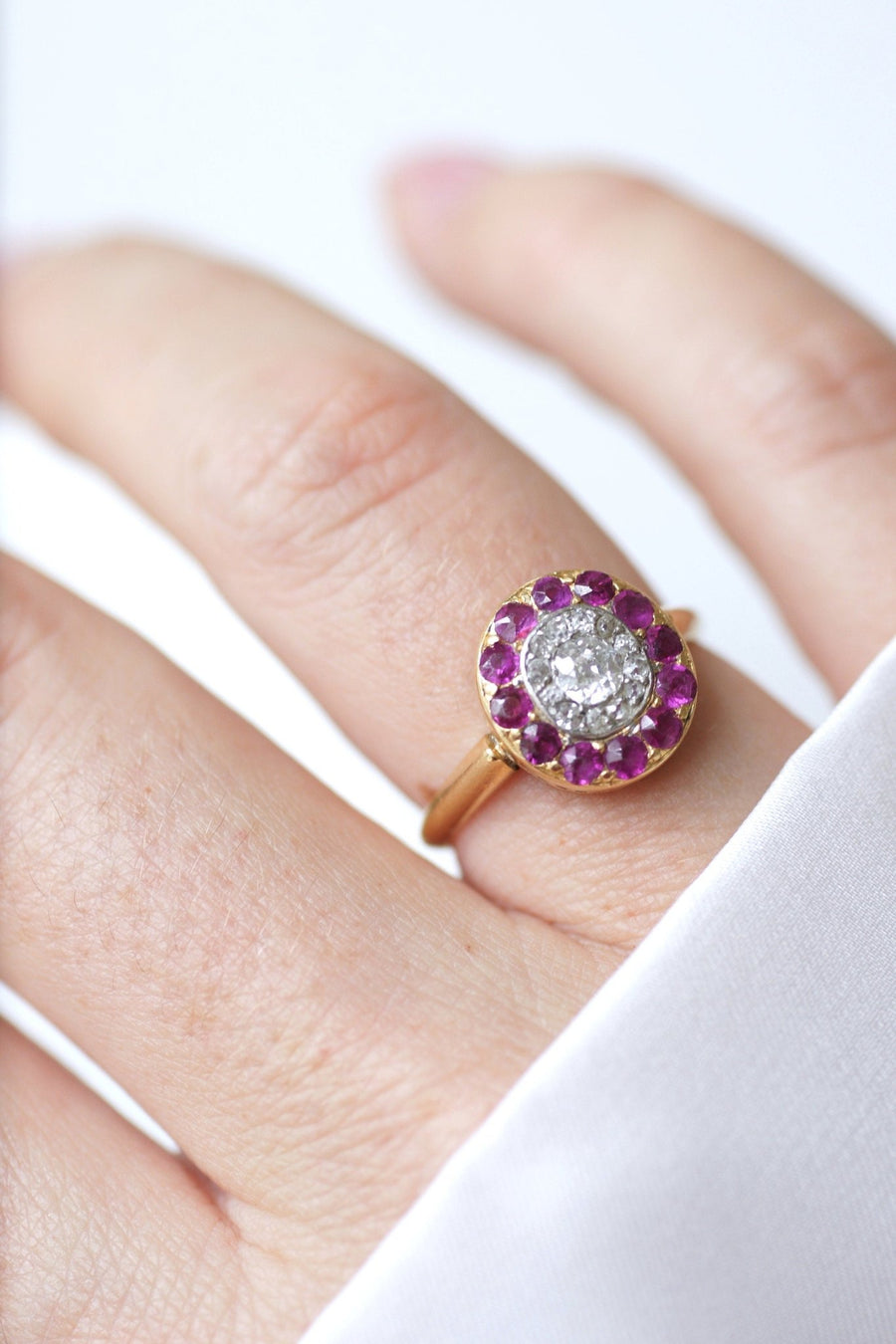 Target ring with diamonds and rubies - Penelope Gallery