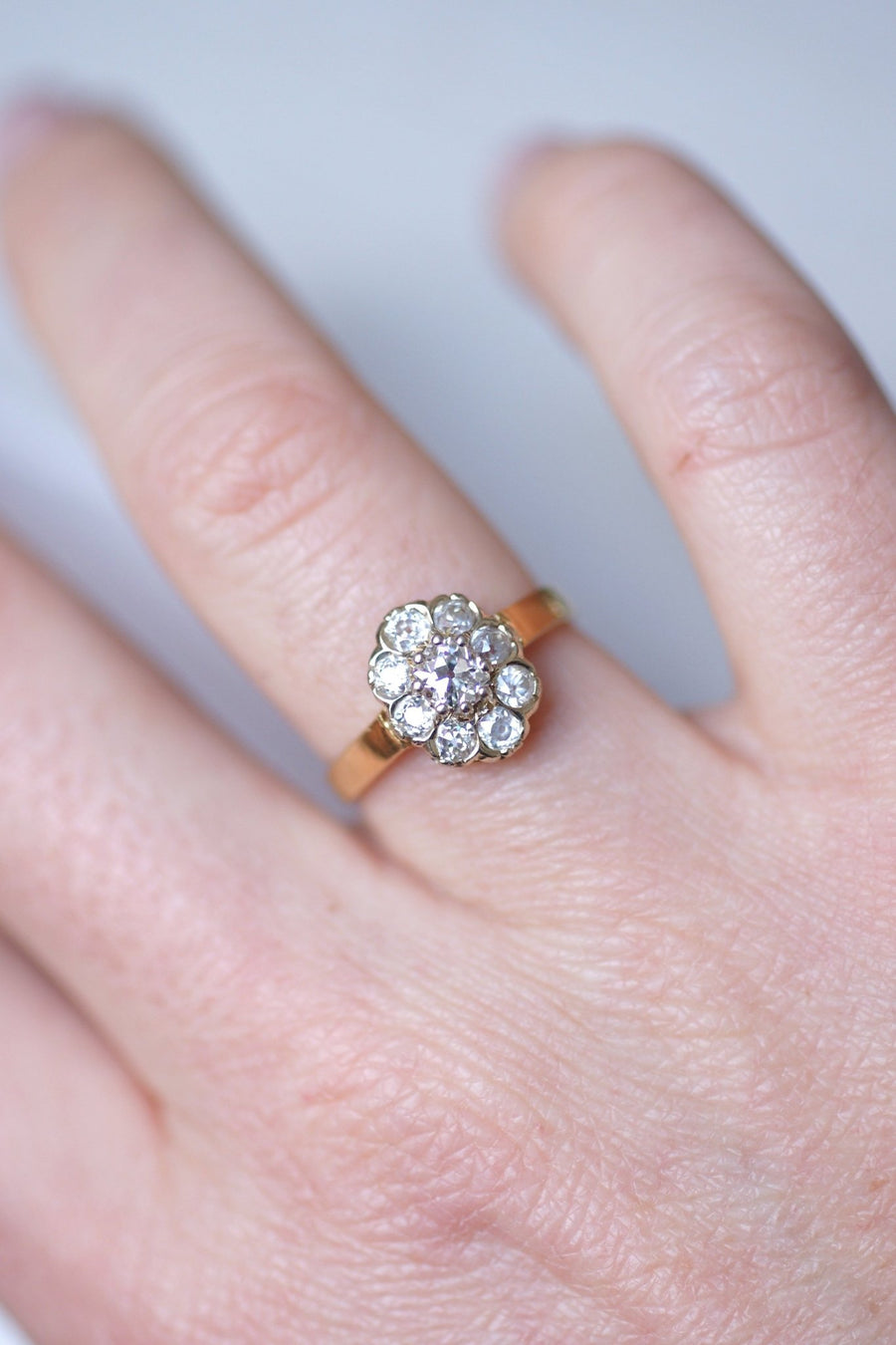 Antique daisy diamond engagement ring - Penelope Gallery