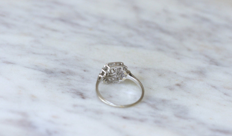 Art Deco square diamond engagement ring - Galerie Pénélope