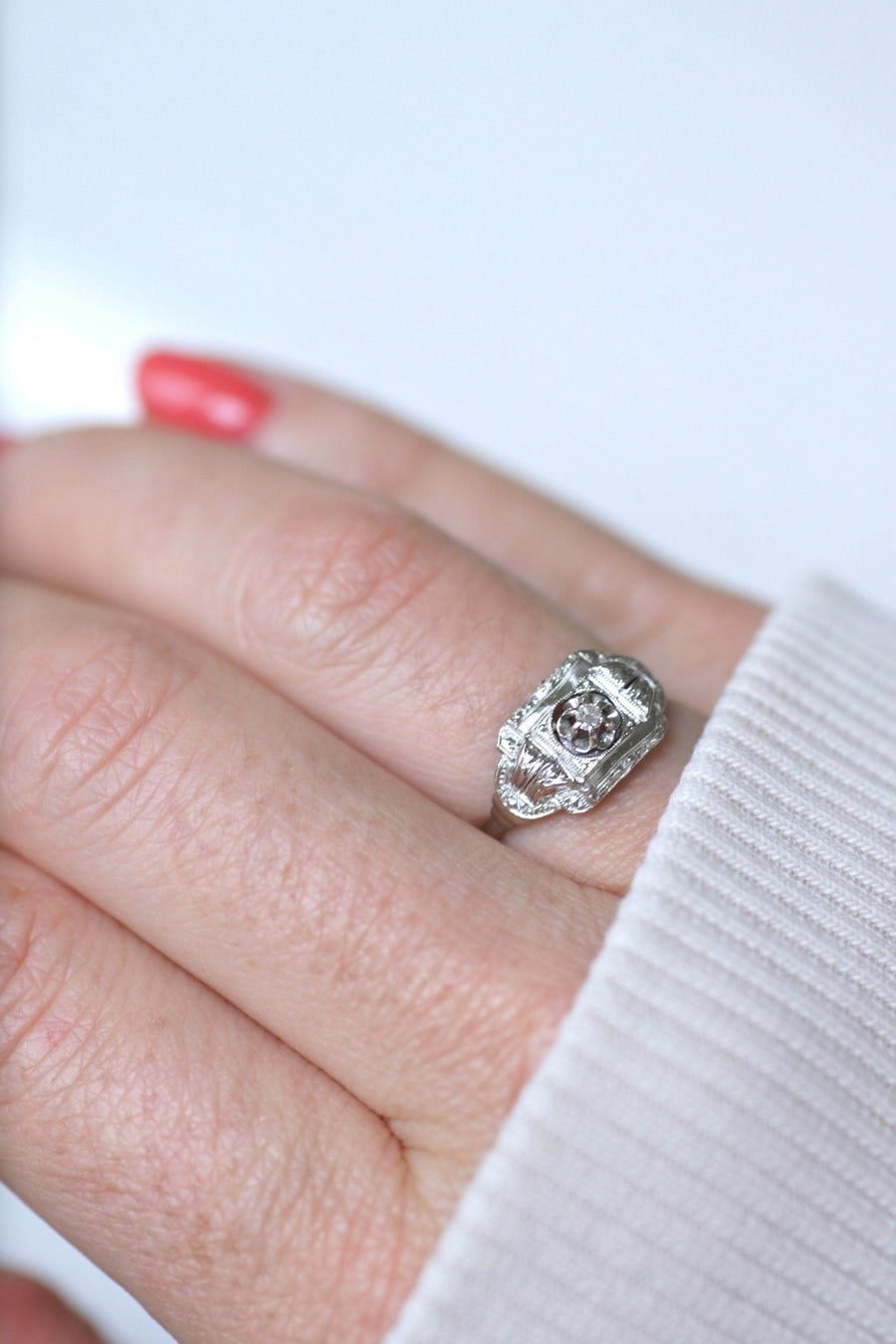 Art Deco diamond engagement ring - Penelope Gallery