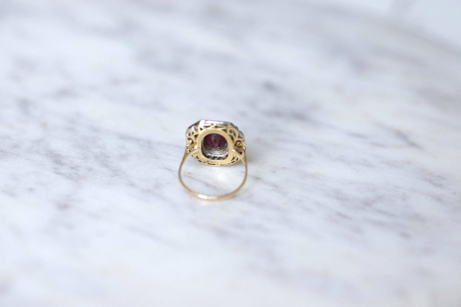 Art Deco diamond and ruby engagement ring - Penelope Gallery