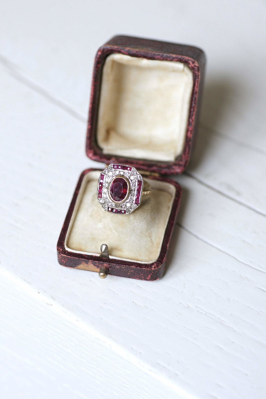 Art Deco diamond and ruby engagement ring - Penelope Gallery