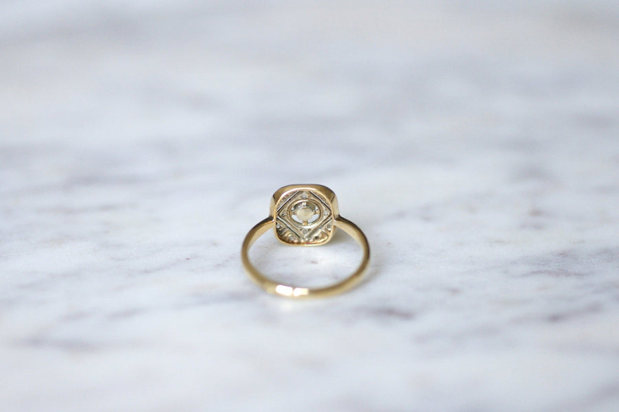 Art Deco, diamonds, pearl, and gold engagement ring - Galerie Pénélope