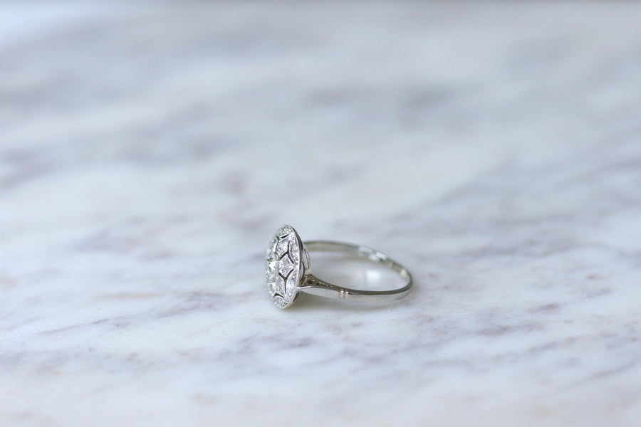 Art Deco star disc diamond engagement ring - Penelope Gallery