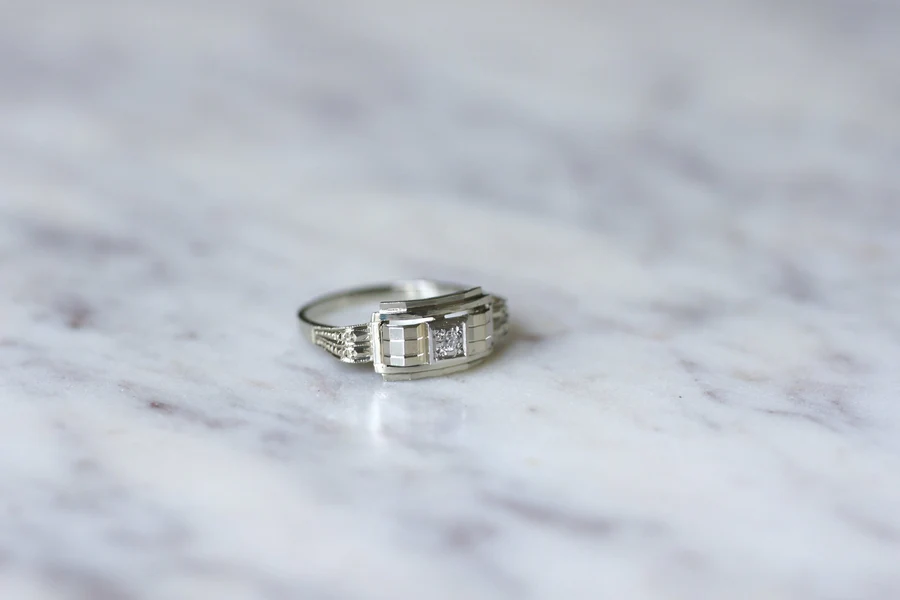 Geometric Art Deco Engagement Ring - Penelope Gallery