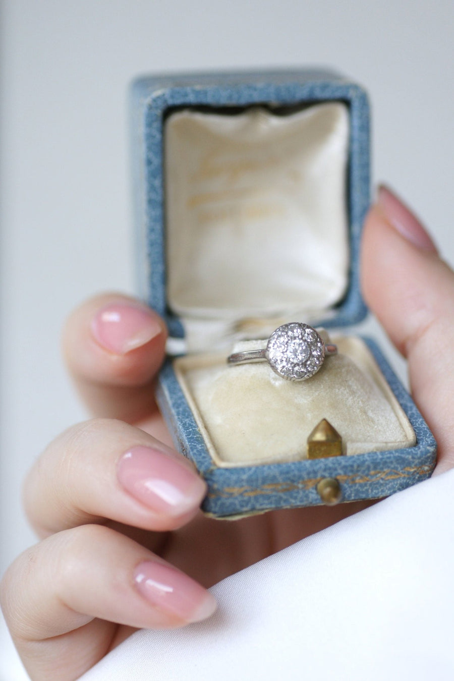 Art Deco engagement ring, platinum and diamonds - Penelope Gallery