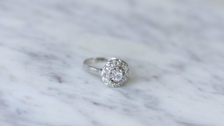 Art Deco Platinum and Diamond Engagement Ring - Penelope Gallery