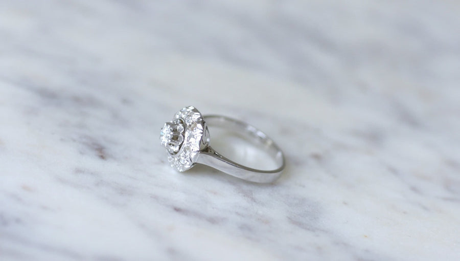 Art Deco Platinum and Diamond Engagement Ring - Penelope Gallery