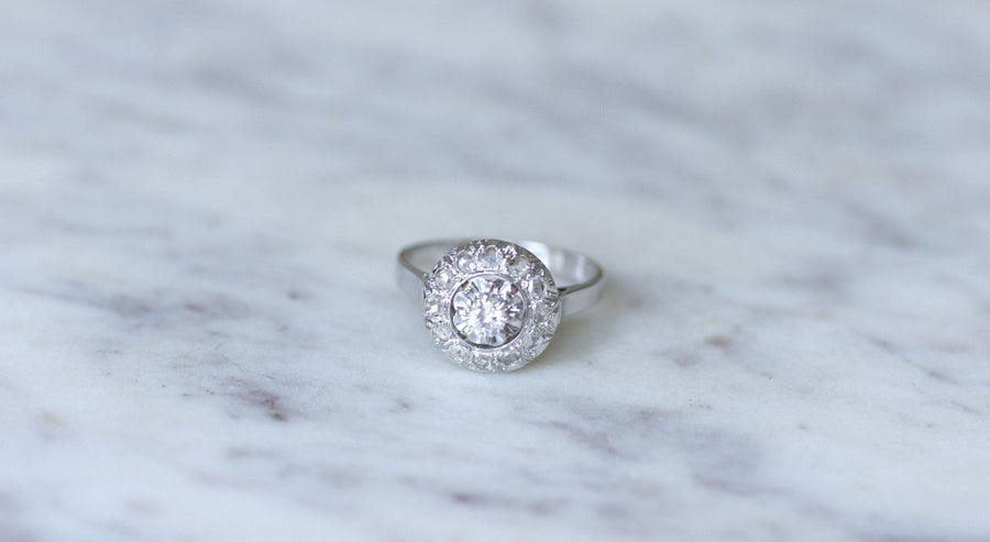 Art Deco Platinum and Diamond Engagement Ring - Penelope Gallery