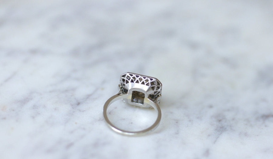 Octagonal Art Deco diamond engagement ring - Penelope Gallery