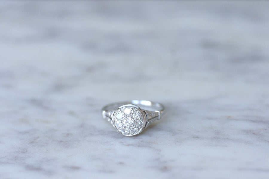 Round Art Deco diamond engagement ring - Penelope Gallery
