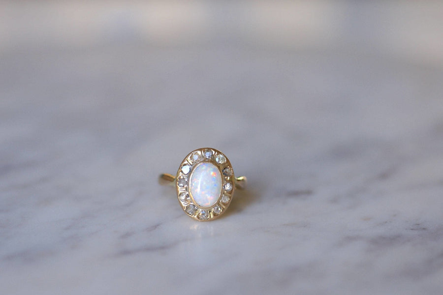 Opal engagement ring with diamonds - Penelope Gallery