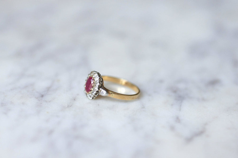 Ruby engagement ring with diamonds - Penelope Gallery