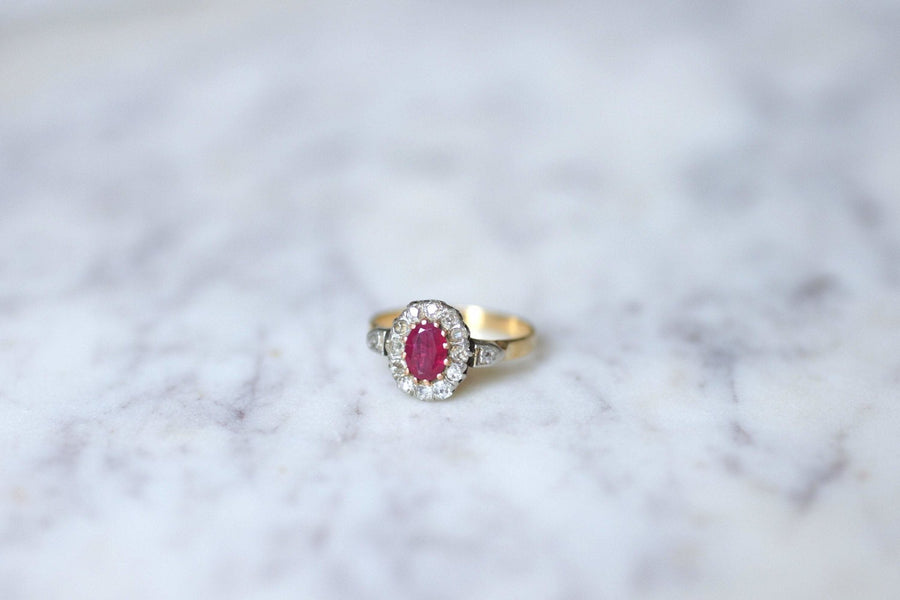 Ruby engagement ring with diamonds - Penelope Gallery