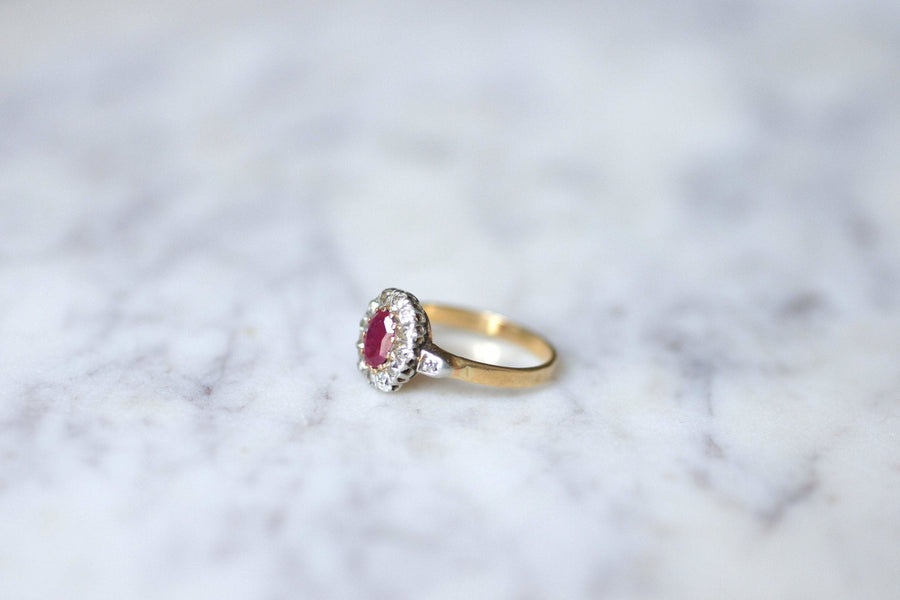 Ruby engagement ring with diamonds - Penelope Gallery