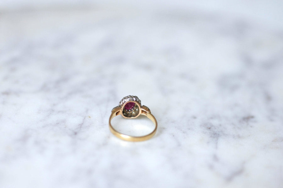 Ruby engagement ring with diamonds - Penelope Gallery