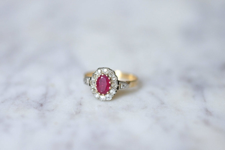 Ruby engagement ring with diamonds - Penelope Gallery