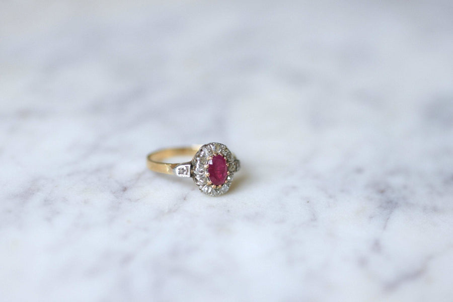 Ruby engagement ring with diamonds - Penelope Gallery