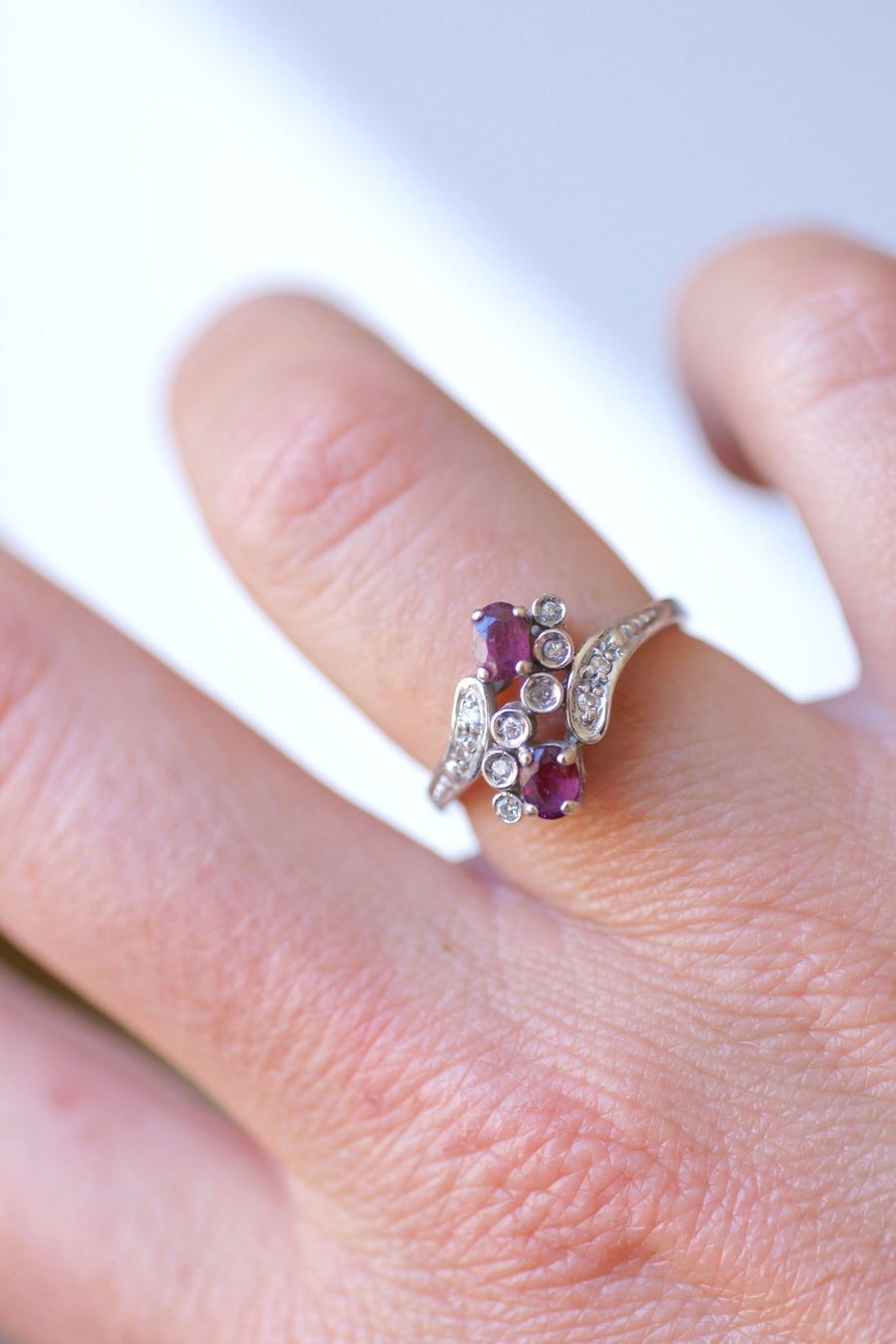 Vintage gold, ruby and diamond engagement ring - Galerie Pénélope