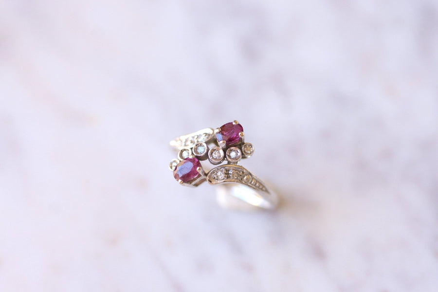 Vintage gold, ruby and diamond engagement ring - Galerie Pénélope