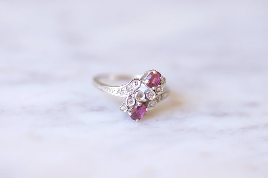 Vintage gold, ruby and diamond engagement ring - Galerie Pénélope