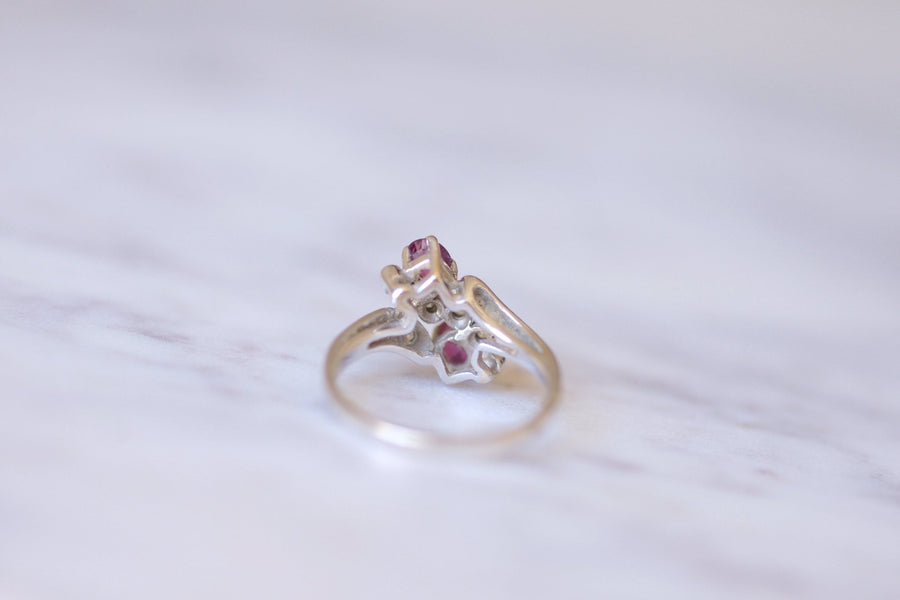 Vintage gold, ruby and diamond engagement ring - Galerie Pénélope