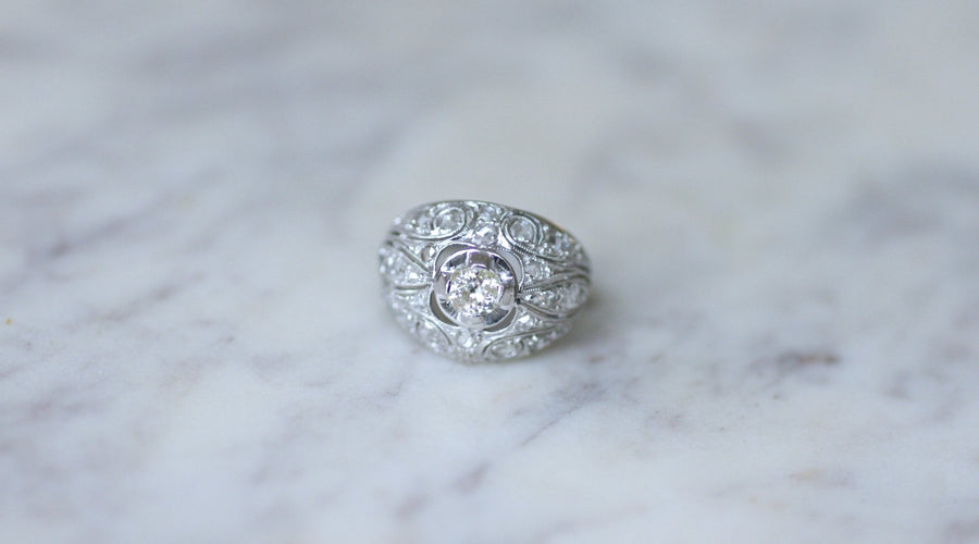 Art Deco diamond dome ring - Galerie Pénélope