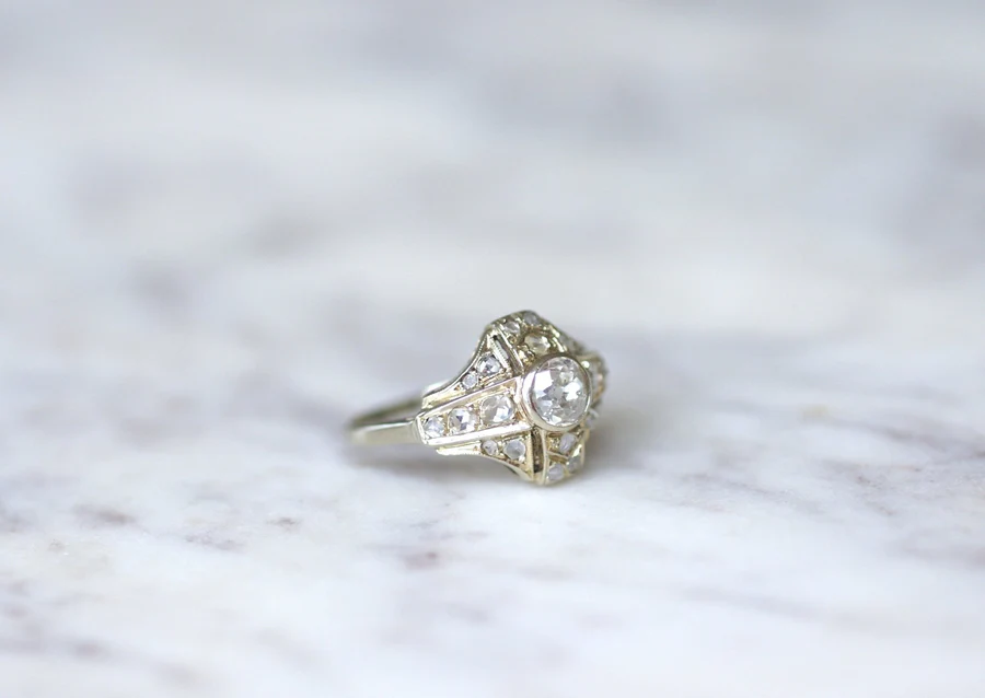 Art Deco diamond dome ring - Penelope Gallery