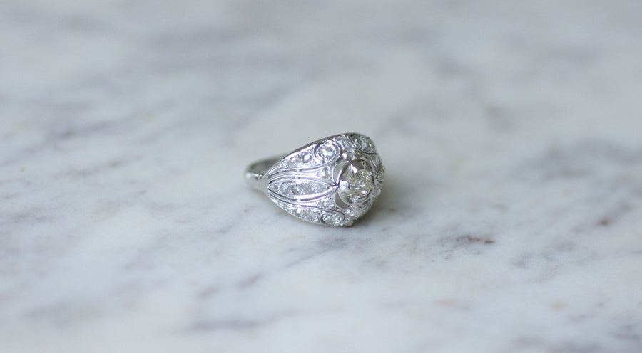 Art Deco diamond dome ring - Galerie Pénélope