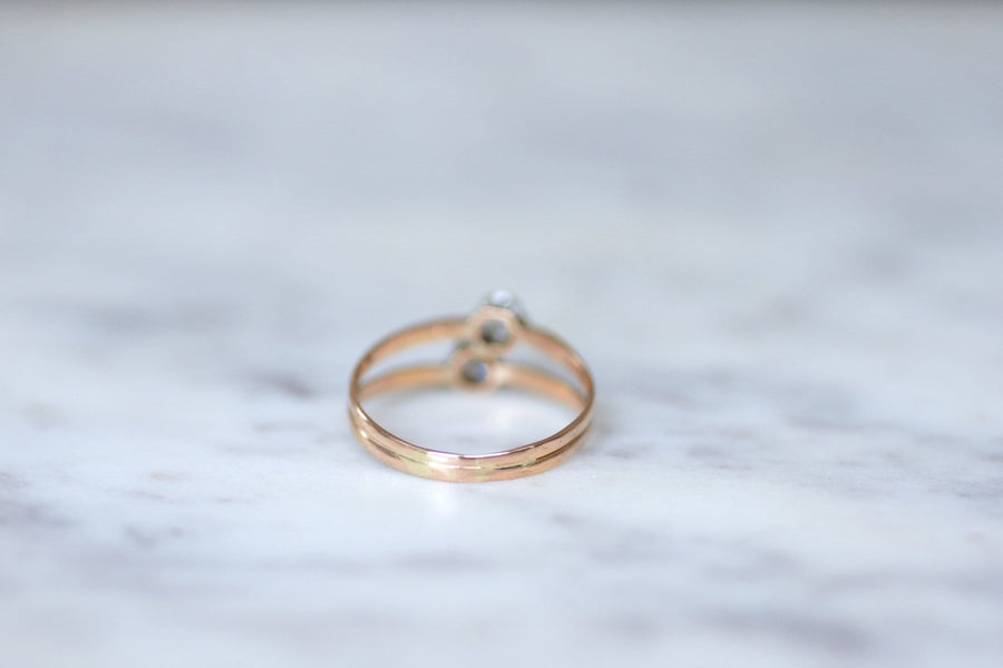 Double ring rose gold diamonds - Penelope Gallery