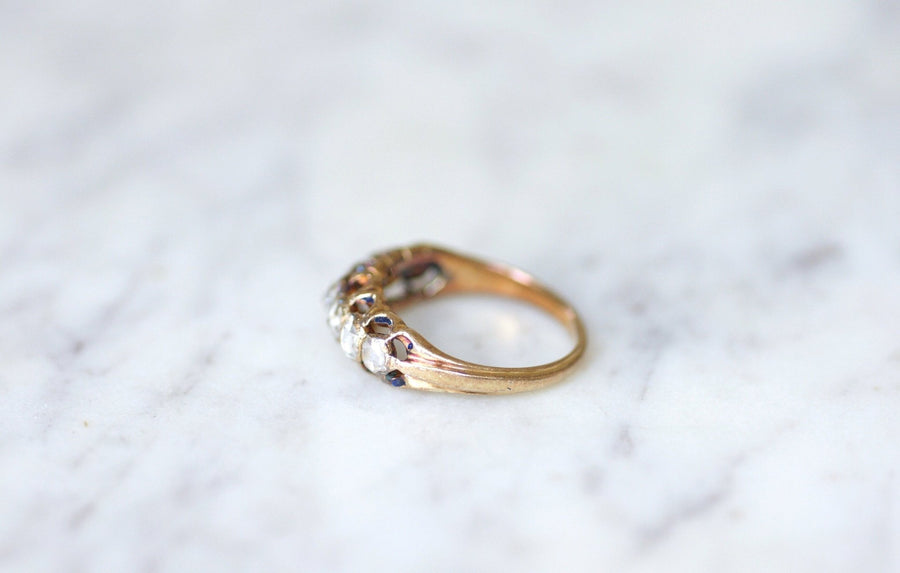 Garter ring with 7 pink cut diamonds - Penelope Gallery
