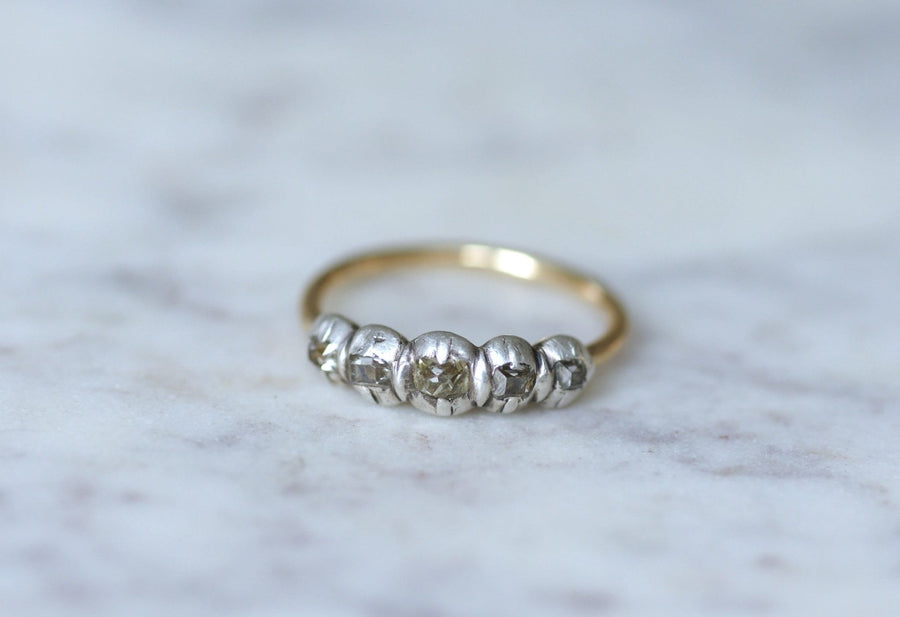 Table cut diamond garter ring - Penelope Gallery