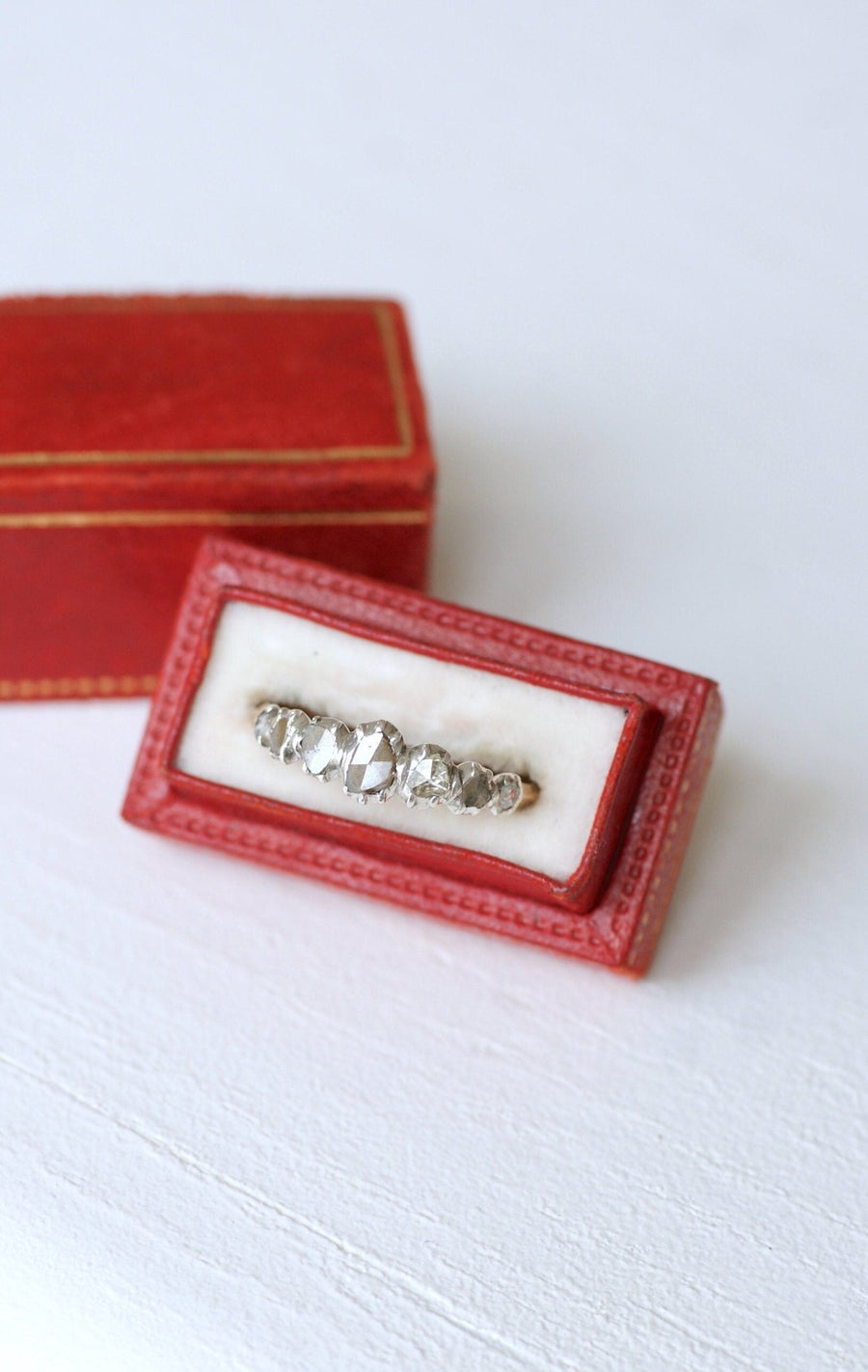 Rose gold, silver, and diamond garter ring - Penelope Gallery