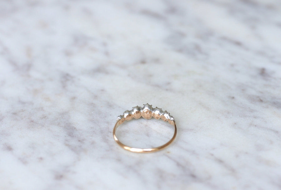 Rose gold, silver, and diamond garter ring - Penelope Gallery