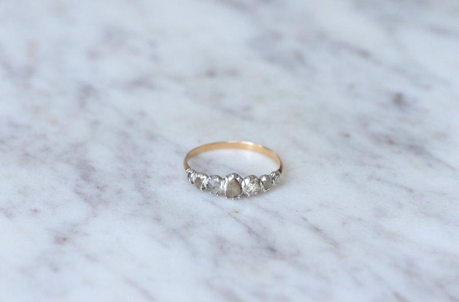 Rose gold, silver, and diamond garter ring - Penelope Gallery
