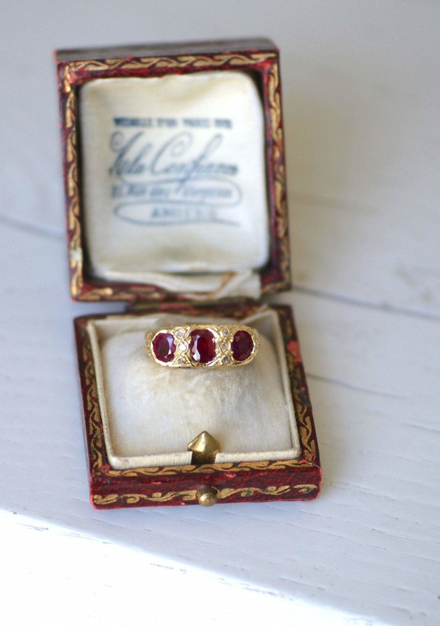 Burmese ruby and diamond garter ring - Penelope Gallery